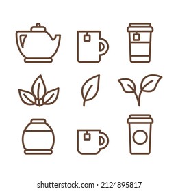 Tea Icon Set Simple Vector Design