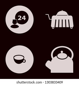 tea icon set with teapot, cup and room service vector illustration