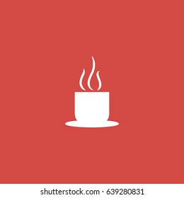 tea icon. sign design. red background