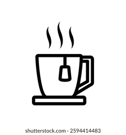 tea icon, simple flat style, illustration, logo sign symbol pictogram template, for ui or ux isolated on white for mobile app, editable