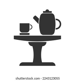 Tea icon. Teapot and cup vector ilustration. 