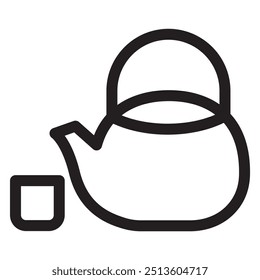 Tea icon in thin line style vector illustration graphic design