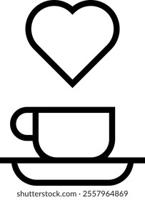 tea icon. Thin linear style design isolated on white background