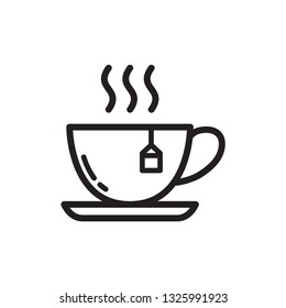 tea icon in trendy flat design 