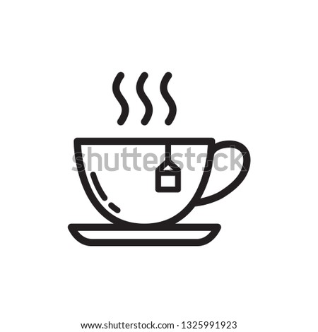 tea icon in trendy flat design 