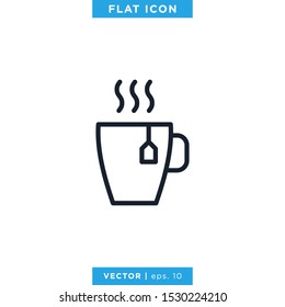 Tea Icon Vector Design Template. Editable Stroke