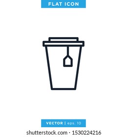 Tea Icon Vector Design Template. Editable Stroke
