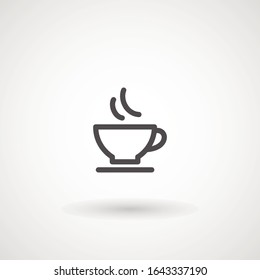Tea Icon Vector Design Template Hot tea cup flat line icon