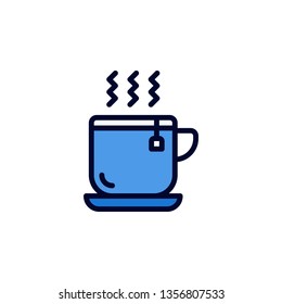 Tea Icon Vector Illustration in Filled Style for Any Purpose