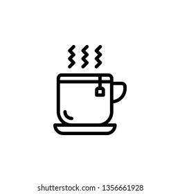 Tea Icon Vector Illustration in Line Style for Any Purpose