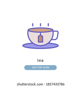 ilustración vectorial de icono de té. diseño de color lineal con icono de té.