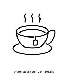 tea icon vector in line style