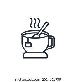 tea icon. vector.Editable stroke.linear style sign for use web design,logo.Symbol illustration.