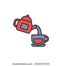 tea icon. vector.Editable stroke.linear style sign for use web design,logo.Symbol illustration.