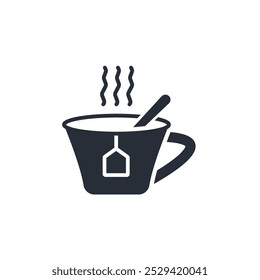 ícone de chá. vetor.Editável símbolo de estilo traço.linear para usar web design,ilustração logo.Symbol.