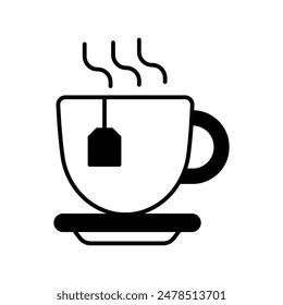 tea icon with white background vector stock illustration
