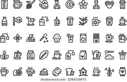 Tea icons High-Quality Vector Icons Collection with Editable Stroke. Ideal for Professional and Creative Projects.