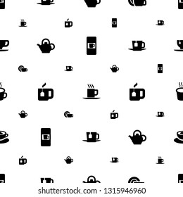 tea icons pattern seamless white background. Included editable filled vending machine, cup, dish, teapot, tea cup,  tea icons for web and mobile.