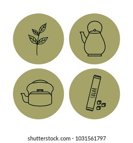 tea icons set