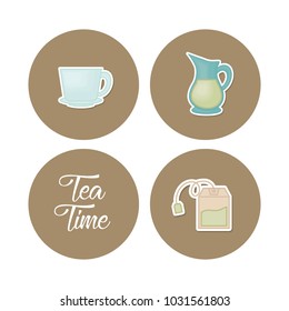 tea icons set