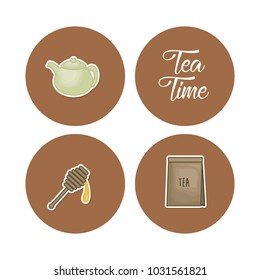 tea icons set