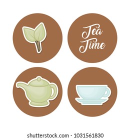 tea icons set
