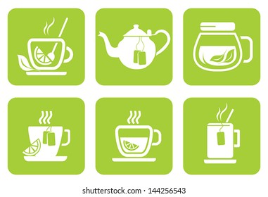 Tea icons set