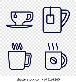 Tea icons set. set of 4 tea outline icons such as mug, coffee