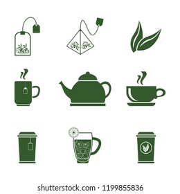 Tea Icons Set on White Background. Vector icons