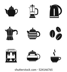 Tea icons set. Simple illustration of 9 tea vector icons for web