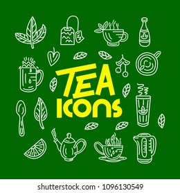 Tea icons. Vector illustration