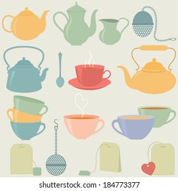  Tea icons. Vector set, EPS 8.