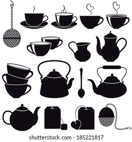 Tea icons. Vector set, EPS 8.