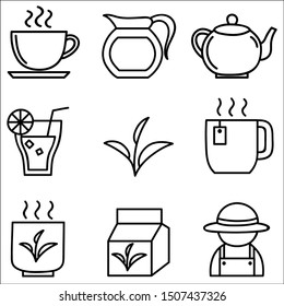 Tea icons with White Background.