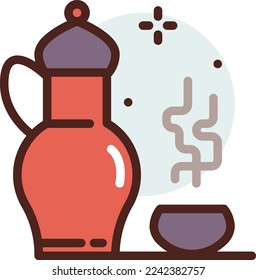 ilustración de té con estilo plano