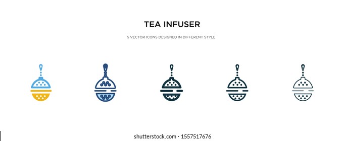 tea infuser icon in different style vector illustration. two colored and black tea infuser vector icons designed in filled, outline, line and stroke style can be used for web, mobile, ui