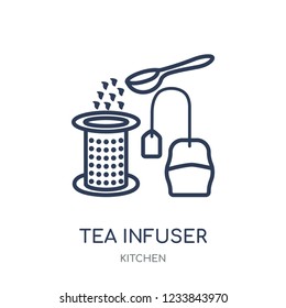 tea infuser icon. tea infuser linear symbol design from Kitchen collection. Simple outline element vector illustration on white background