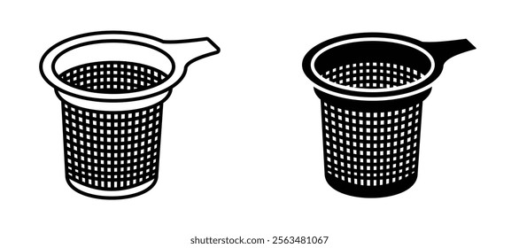 Tea infuser icons in outline and fill. vector illustration for ui.
