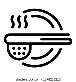 Teeinfuser-Löffel-Symbol Outline-Teeinfuserlöffel-Vektorillustration Symbol für Webdesign einzeln auf weißem Hintergrund