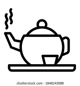 Icono de infusión de té. Icono de vector de infusión de té de contorno para diseño web aislado en fondo blanco