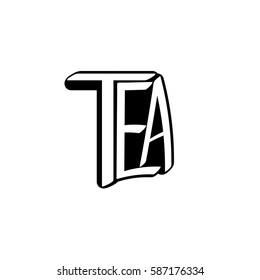 Tea, isolated sticker, calligraphy lettering, word design template, vector illustration