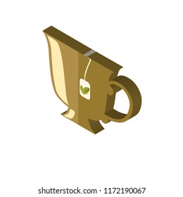 Tea isometric left top view 3D icon