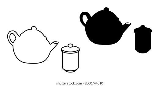 Tea, Japanese tea, tea time, break vector icon illustration white background