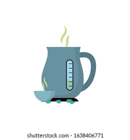Tea jar and cup design, Time drink breakfast beverage hot porcelain ceramic english and invitation theme Vector illustration