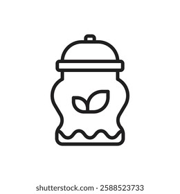 Tea Jar Outline Icon Vector Illustration