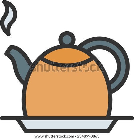 Tea Kettel Icon image. Suitable for mobile application.