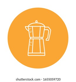 tea kettle block style icon design, Cook kitchen Eat food restaurant home menu dinner lunch cooking and meal theme Vector illustration