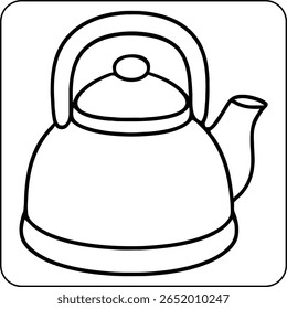 Tea Kettle for Camping Coloring Page