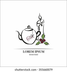 Tea kettle and christmas candle