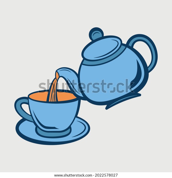 Tea Kettle Clipart Printable Vector Design Stock Vector (Royalty Free ...